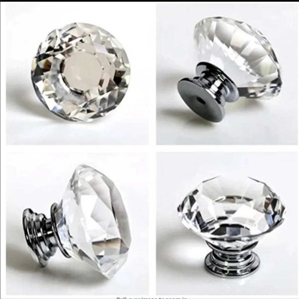 Crystal drawer pulls (6)